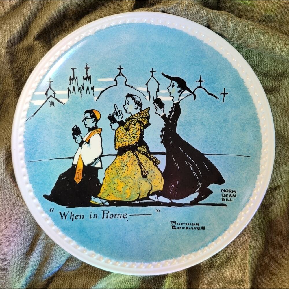 Vintage Norman Rockwell Limited Edition "When In Rome" Plate #6916E